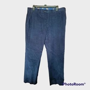 Lauren Ralph Lauren Blue Stretch Classic Corduroy Dress Pants Dogs‎ 36W x 28.5